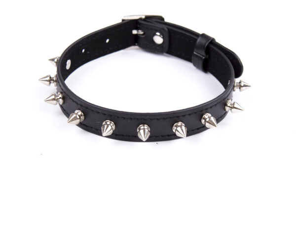 Bondage Men's Leather Collar Neck Chain Bell Torture Leather Necklace - Image 5
