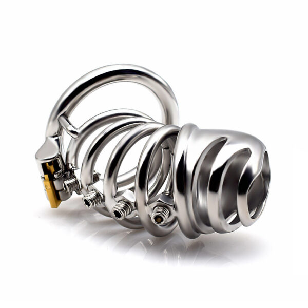 Men's Metal Cb Lock Chastity Pant Belt Screw Stimulation Toy - Image 4