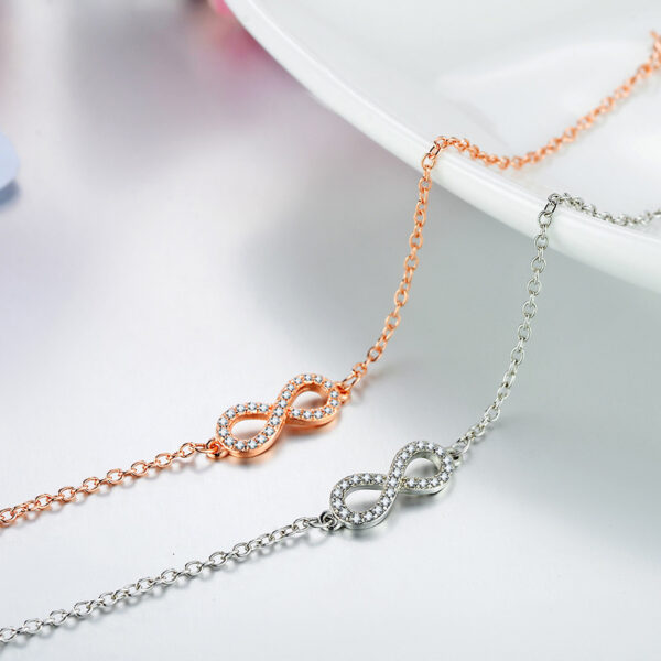 Infinite 8-word Simple Zircon Rose Gold Bracelet - Image 9