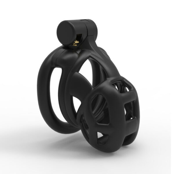 Cobra Chastity Lock With 4-ring Black Breathable Male - Image 8