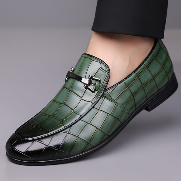 Men's Plaid Light Luxury Plus Size Rubber Sole Lightweight Leather Shoes - Image 6
