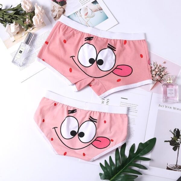 Couple Underwear Combed Cotton Cartoon Couple Boxer Pants Men's And Women's Low Waist Cartoon Briefs Couple Underwear Wholesale - Image 3