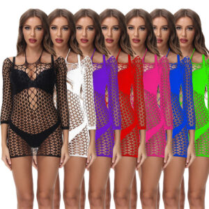 Women's Hollow Hollow One Piece Mesh Hip Dress