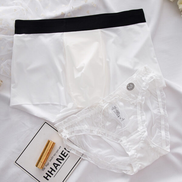 Seamless Cotton Crotch Summer Ice Silk Couple Underwear Set - Image 9