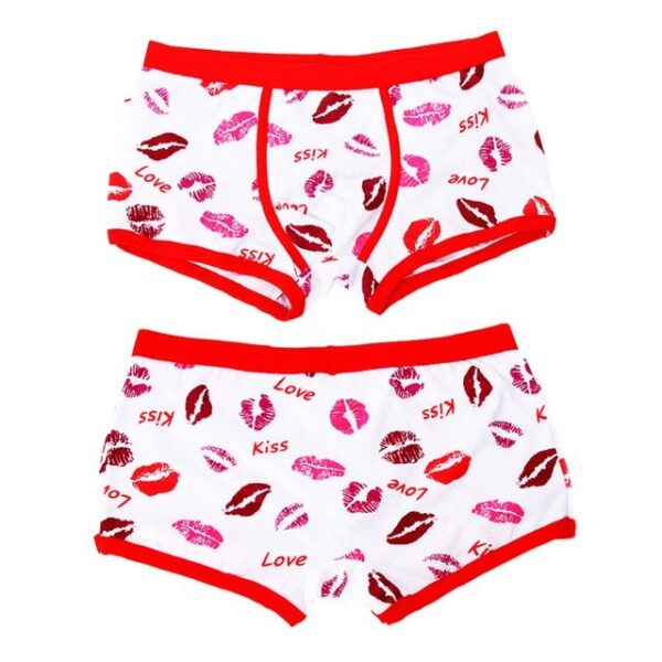 Couple Underwear Combed Cotton Cartoon Couple Boxer Pants Men's And Women's Low Waist Cartoon Briefs Couple Underwear Wholesale