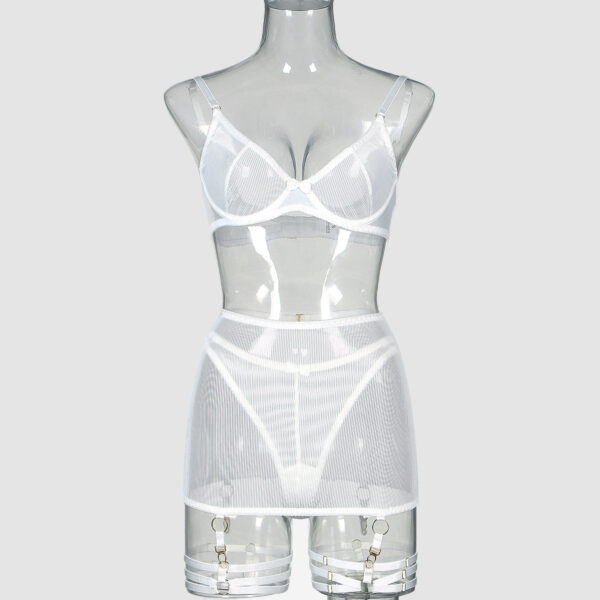 Women's Striped Mesh Gathered For Fun Lingerie - Image 10
