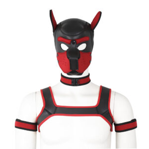 Adult Toy Sponge Dog Headgear Armband Chest Strap Neck Scarf Full Set