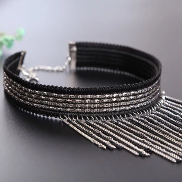 Tassel Pendant Black Clavicle Chain Woman - Image 3