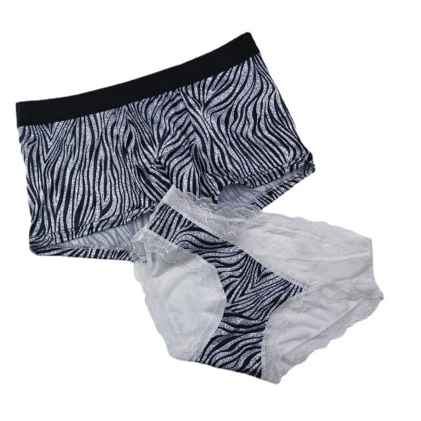 Panther And Horse Pattern Couple Underwear Ice Silk Mesh Semi-transparent Shorts - Image 2