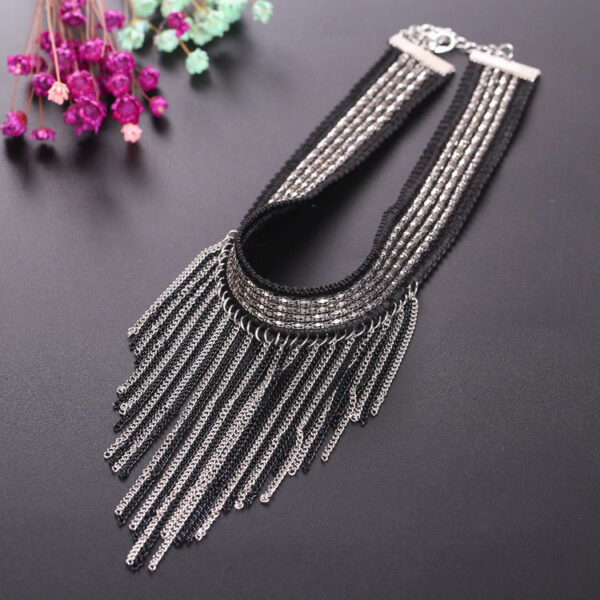 Tassel Pendant Black Clavicle Chain Woman - Image 5