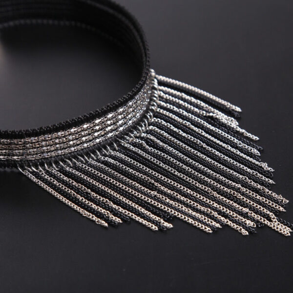 Tassel Pendant Black Clavicle Chain Woman - Image 2