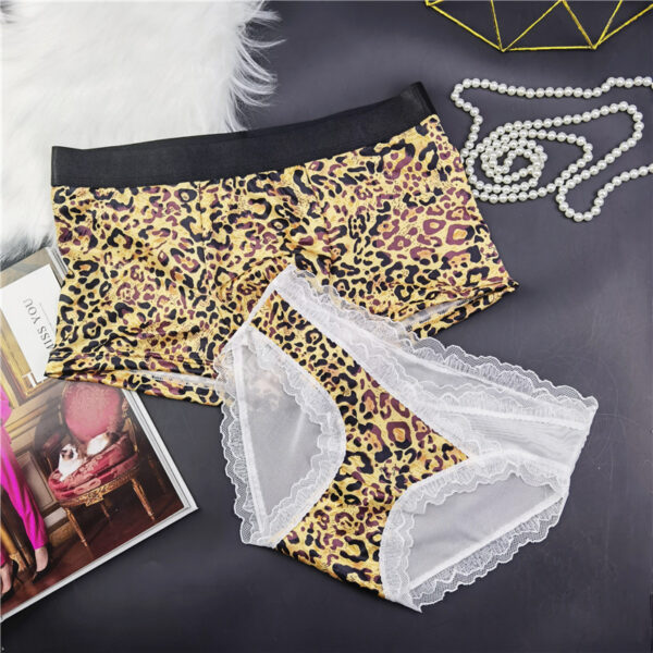 Panther And Horse Pattern Couple Underwear Ice Silk Mesh Semi-transparent Shorts - Image 5