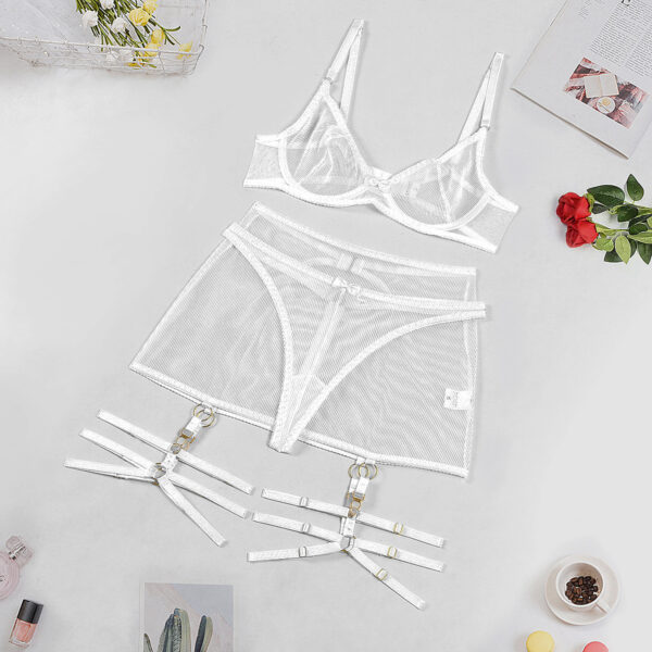 Women's Striped Mesh Gathered For Fun Lingerie - Image 9