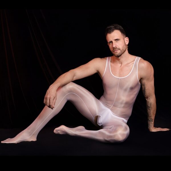 High Stretch Yarn Smooth Lightweight Breathable Nude Feel Skin-friendly Powerful Muscle Men's Jumpsuit - Image 7