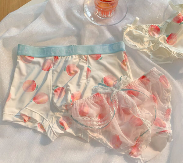 Peach Flavor Couple Underwear Sweet Baby Sweet Summer Ice Silk Cotton Suit - Image 5