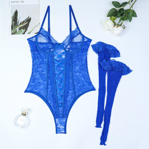 Women's Fashion Lace Splicing Sling Jumpsuit - Image 4