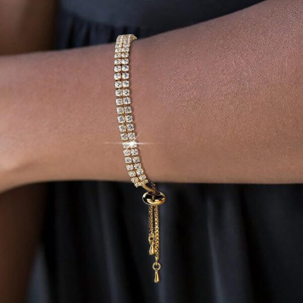 Fashion Double Row Zircon Bracelet For Women Rhinestone Bracelet - Image 7