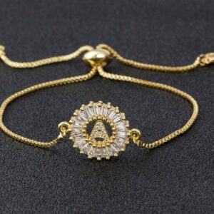 Copper inlaid zircon color message Bracelet