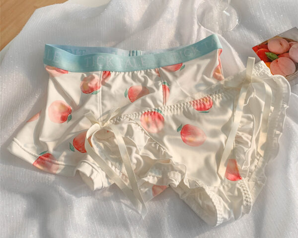 Peach Flavor Couple Underwear Sweet Baby Sweet Summer Ice Silk Cotton Suit - Image 3
