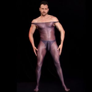 High Stretch Yarn Smooth Lightweight Breathable Nude Feel Skin-friendly Powerful Muscle Men's Jumpsuit