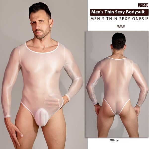 Breathable Tight High Elastic Sexy Long Sleeve Triangle Men's Sexy One-piece - Image 3