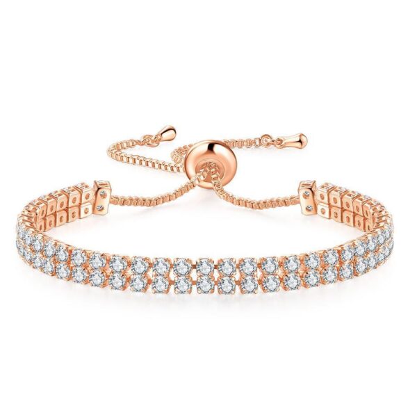 Fashion Double Row Zircon Bracelet For Women Rhinestone Bracelet - Image 8