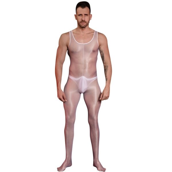 High Stretch Yarn Smooth Lightweight Breathable Nude Feel Skin-friendly Powerful Muscle Men's Jumpsuit - Image 6