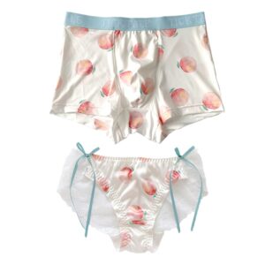 Peach Flavor Couple Underwear Sweet Baby Sweet Summer Ice Silk Cotton Suit