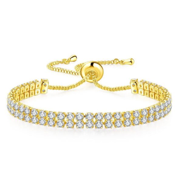Fashion Double Row Zircon Bracelet For Women Rhinestone Bracelet - Image 5