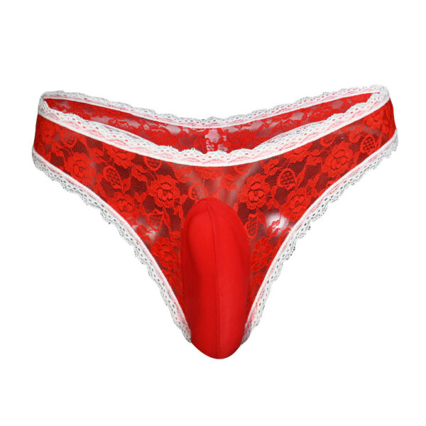 Qing He Men's Underwear Vertical Bag Egg Sexy Love Women's Lace Penis Cover Triangle Underwear Couple Underwear Stockings Shorts - Image 10
