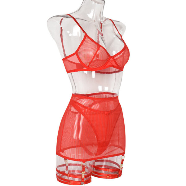Women's Striped Mesh Gathered For Fun Lingerie - Image 2