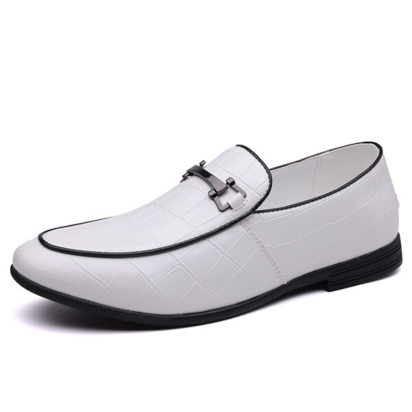 Men's Plaid Light Luxury Plus Size Rubber Sole Lightweight Leather Shoes - Image 7