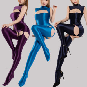 Slim Collar Sleeveless Suspension Bodysuit Set With Panties