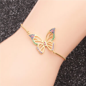Micro-inlaid Zircon Butterfly Adjustable Ladies Bracelet