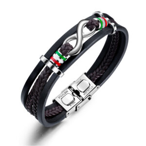 Multilayer Braided Leather Bracelet Infinite 8 Leather Rope Bracelet
