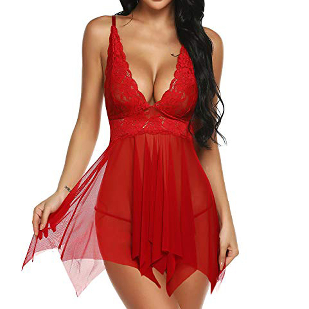 Sexy Mesh Suspender Nightdress - Image 4