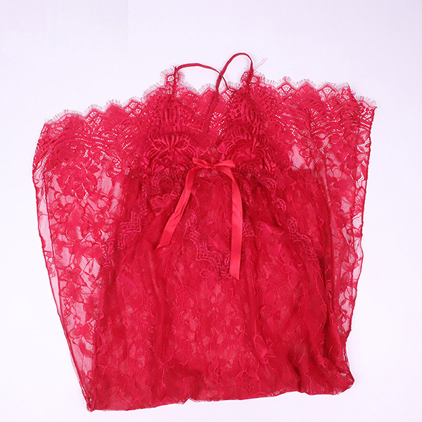 Sexy lace side slit long-sleeved nightdress - Image 6