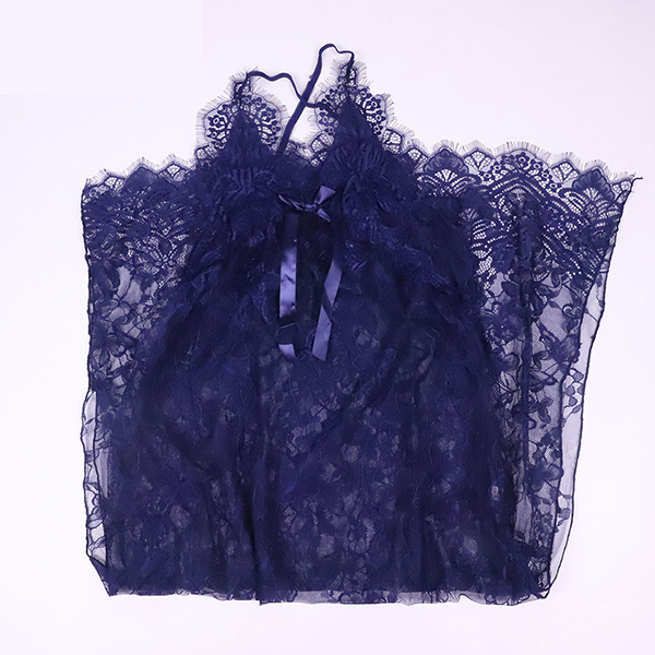 Sexy lace side slit long-sleeved nightdress - Image 7