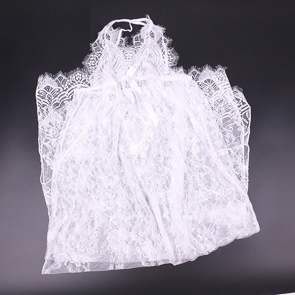 Sexy lace side slit long-sleeved nightdress - Image 2