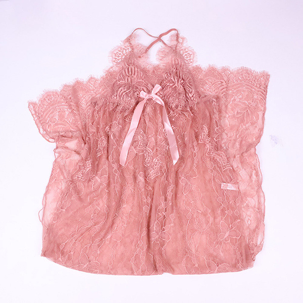 Sexy lace side slit long-sleeved nightdress - Image 3