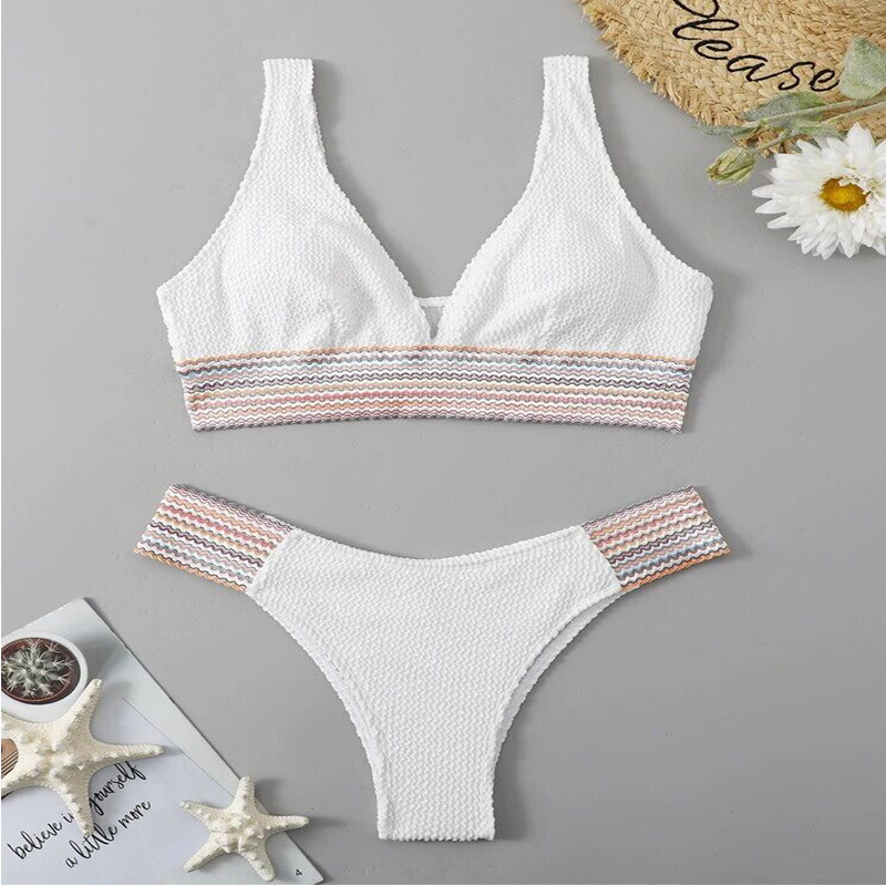 Sports Youth Women's Sports Two-piece Swimsuit Beauty Back White Swimsuit - Image 4