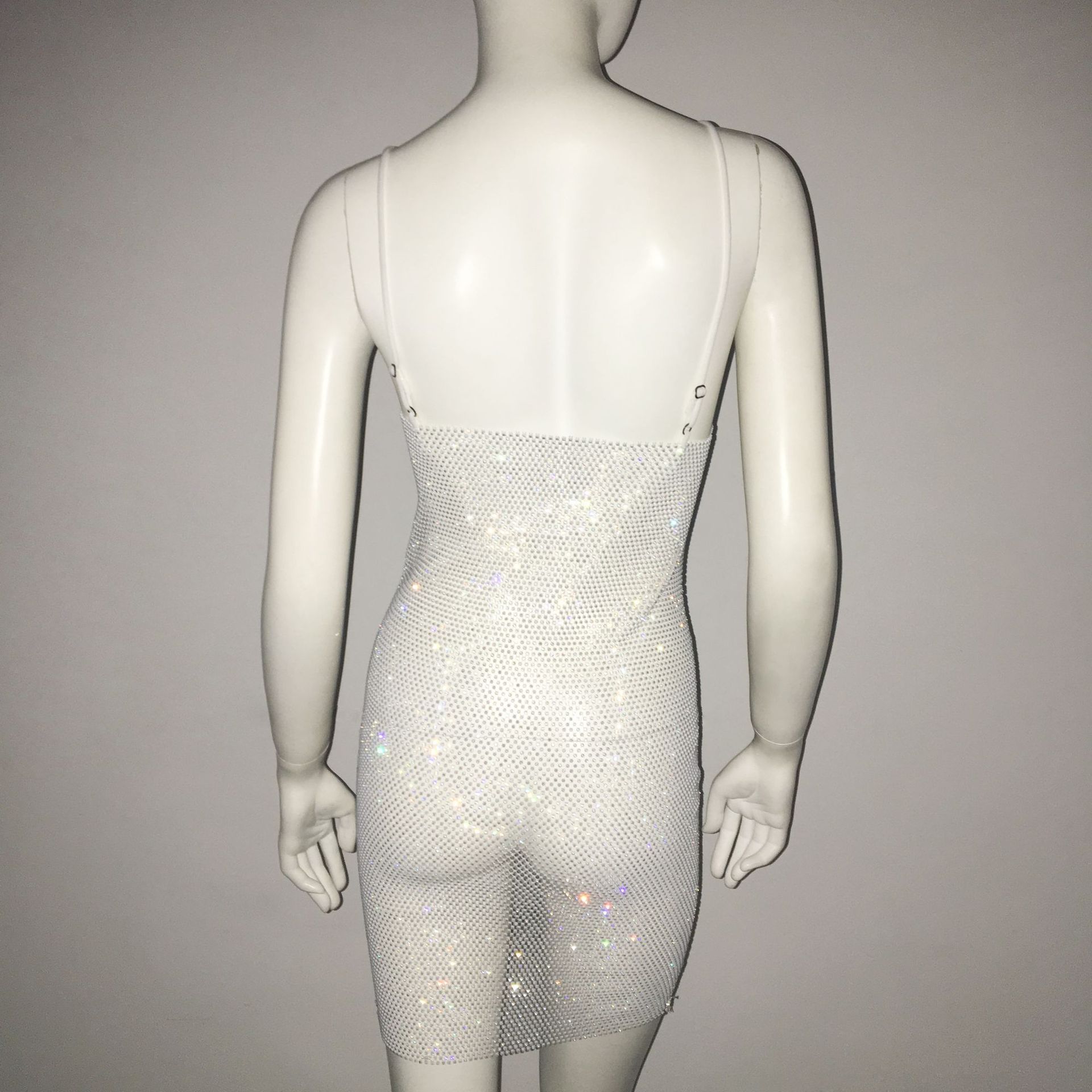 Mesh Sparkling Diamond Fishing Net Dress - Image 4